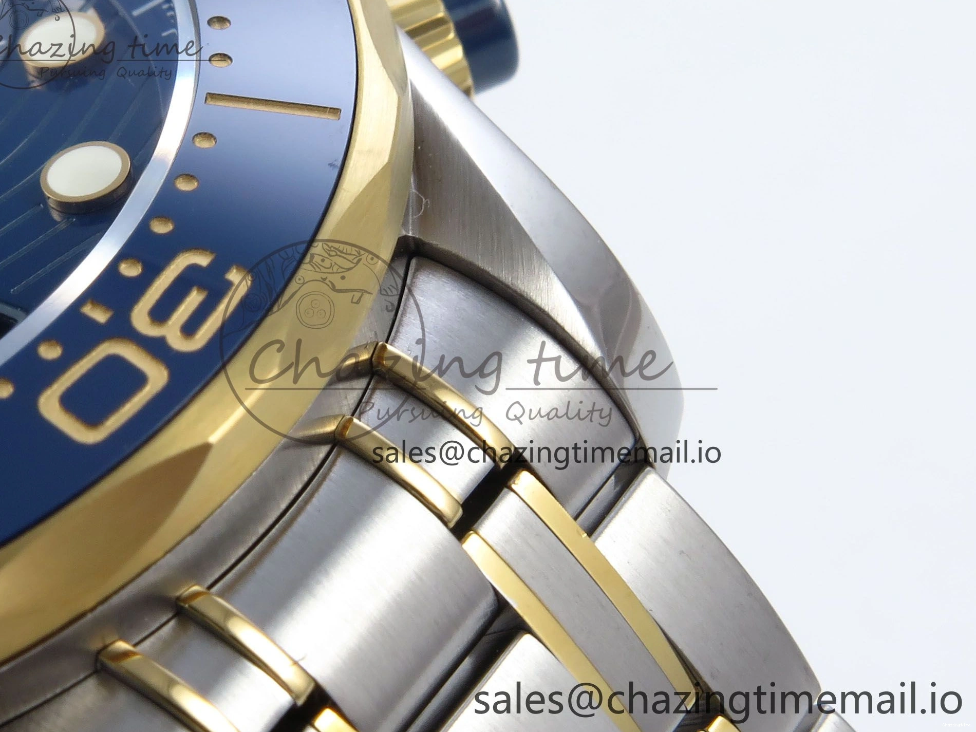 0306 Seamaster 300m Chrono SS YG OMF 1:1 Best Edition Blue Dial on SS YG Bracelet A Seasonal 7691